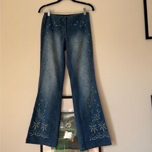 INC International Concepts Blue Denim Jeans with beaded Embroidery